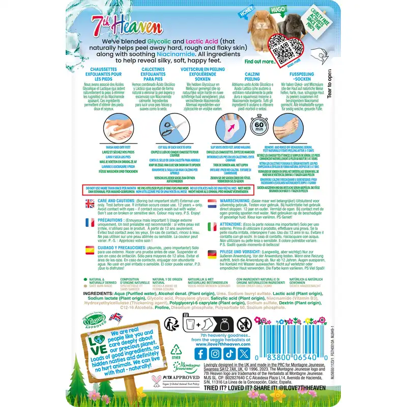 7 Heaven Masque exfoliant pour les pieds, 1 unité - Image 2