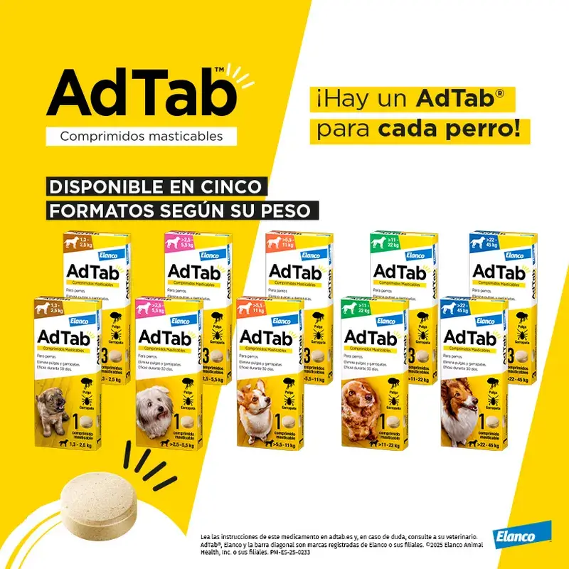 Adtab 900Mg Comprimés à Croquer Chiens 22-45Kg, 2 Comprimés - Image 4