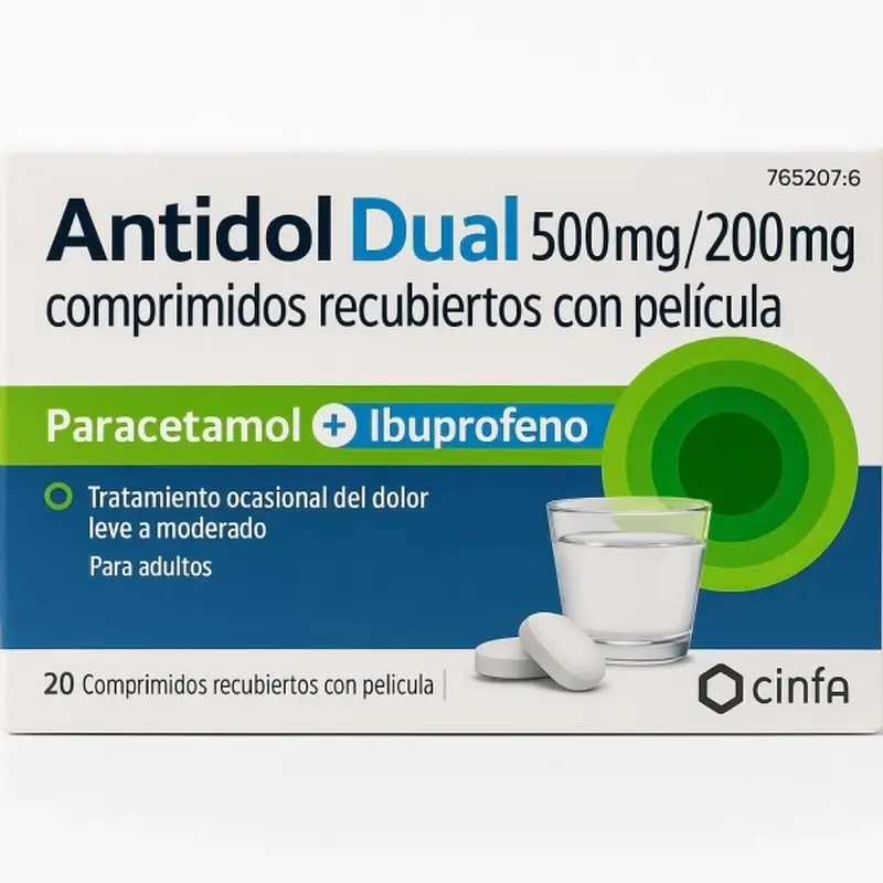 Antidol Dual 500 Mg / 200 Mg, 20 comprimés
