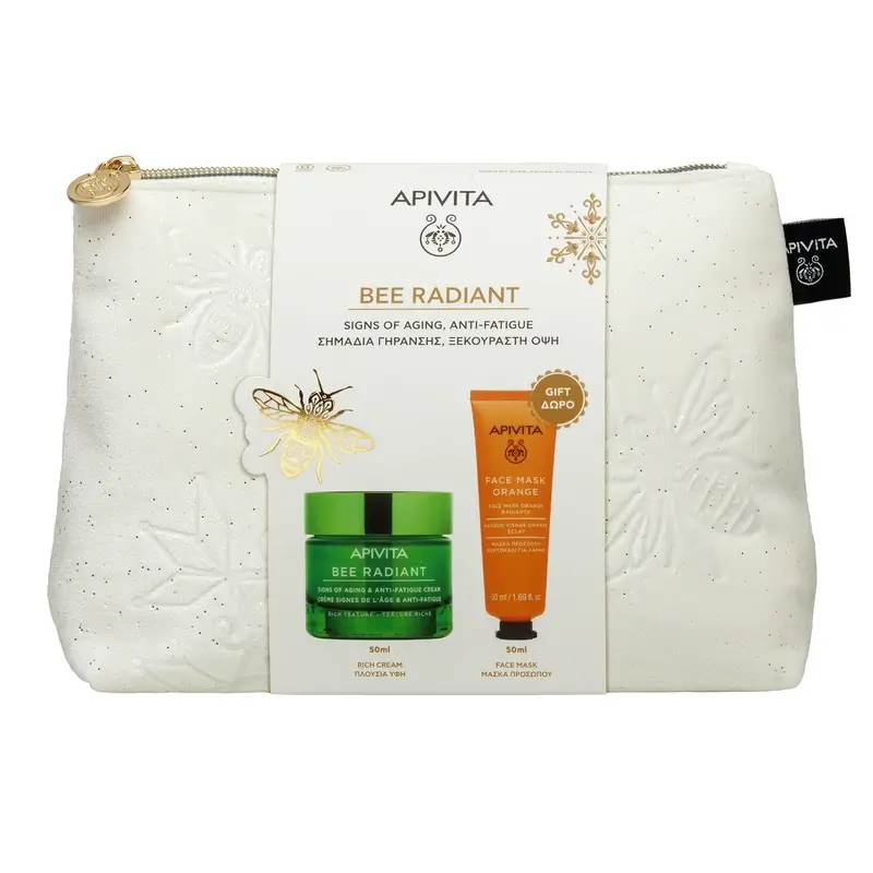 Apivita Promo Bee Radiant Age-Relief & Anti-Fatigue Gel-Cream, 50Ml + Orange Face Mask, 50Ml - Image 2