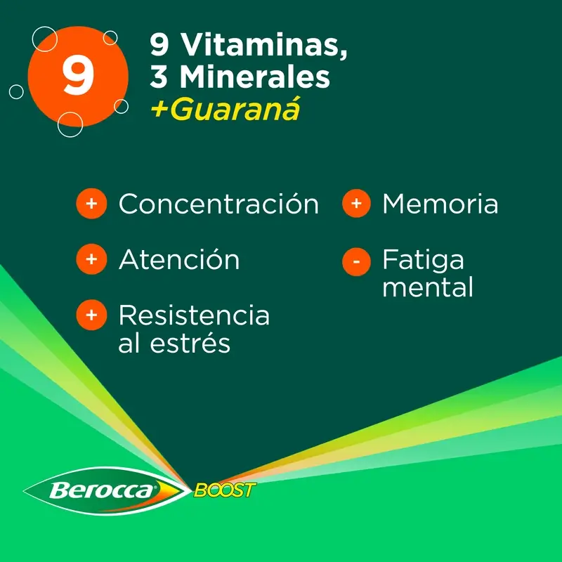 Berocca Boost Magnésium, Vitamines et Minéraux avec Guarana, 30 Comprimés Effervescents - Image 6