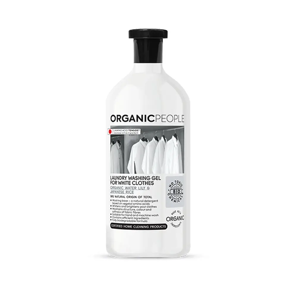 Organic People Lessive liquide biologique au nénuphar et au riz japonais, 1000 ml