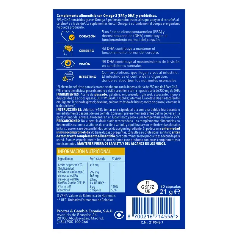 Bion3 Omega-3 avec Probiotiques, 30 gélules - Image 3