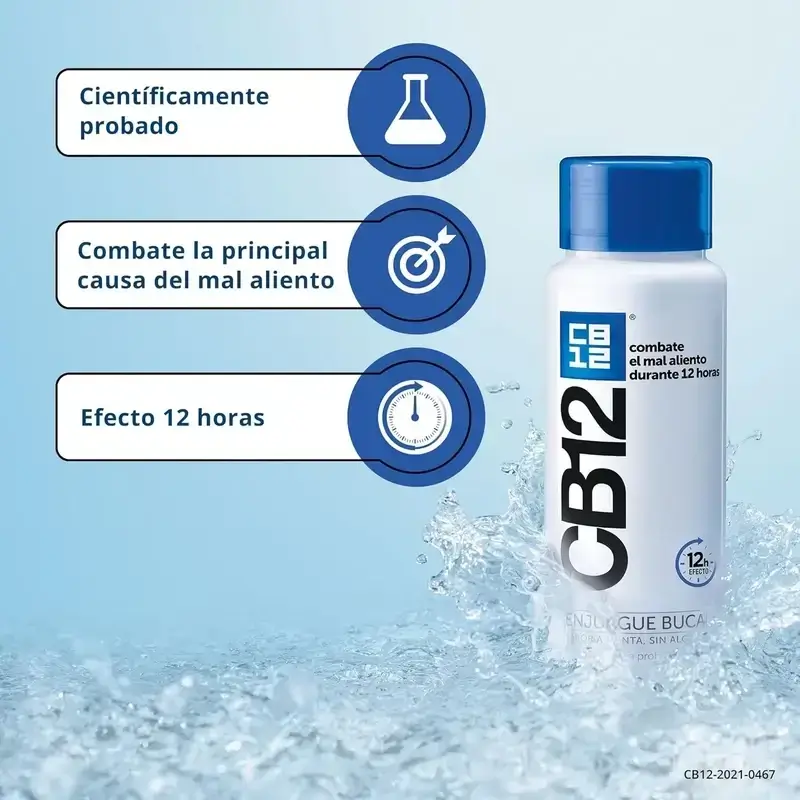 Cb12 Bain de bouche à la menthe Bain de bouche contre l'halitose aromatisé à la menthe, 2X250 Ml - Image 6