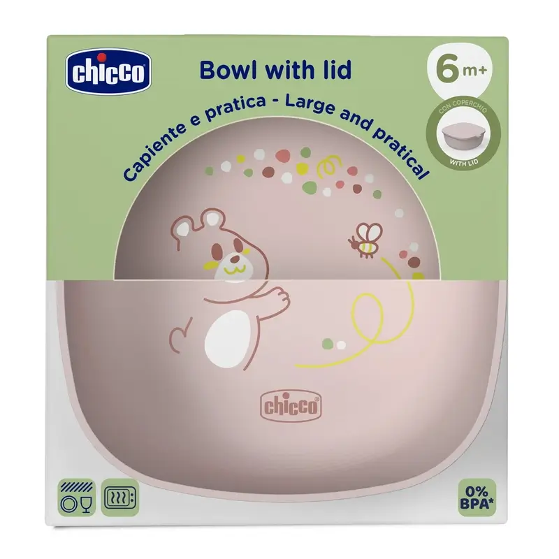 Chicco Bol Avec Couvercle 6M+ Rose