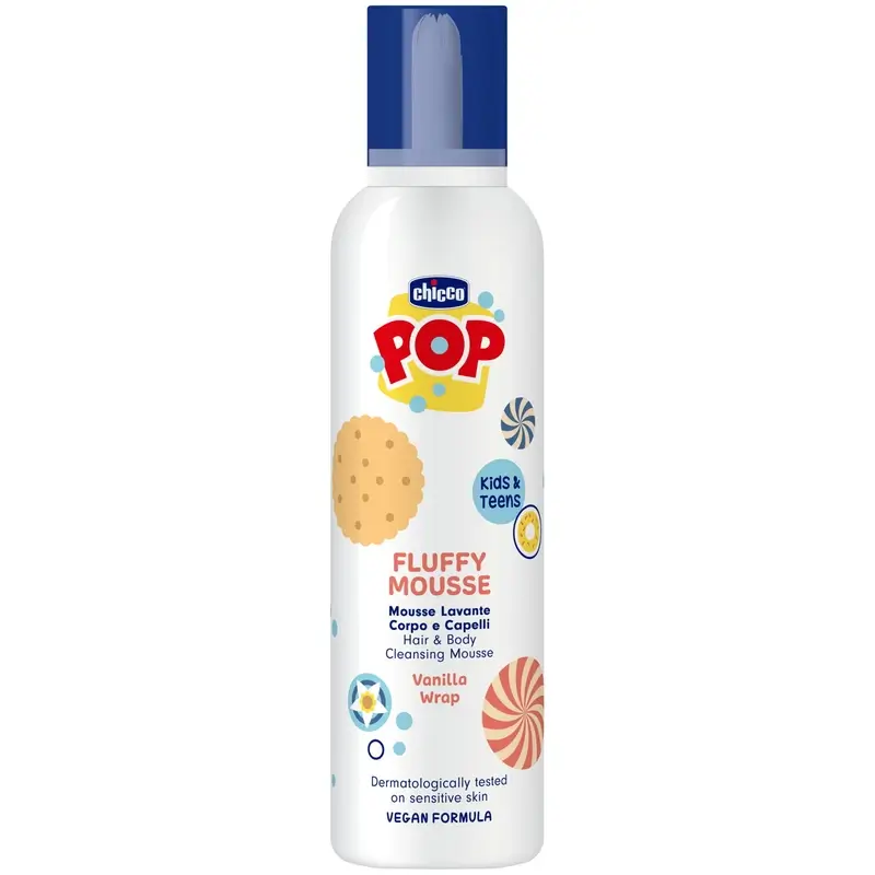 Chicco Pop Foam Corps/Cheveux Vanille 200 Ml