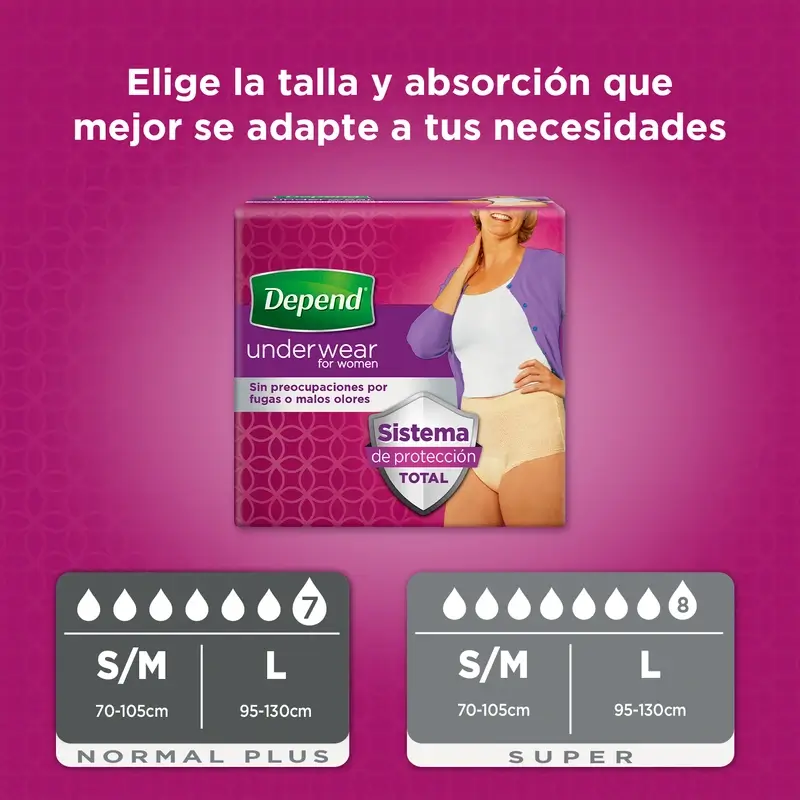 Depend Couche Adulte Normal S/M Femme, 10 pièces - Image 4