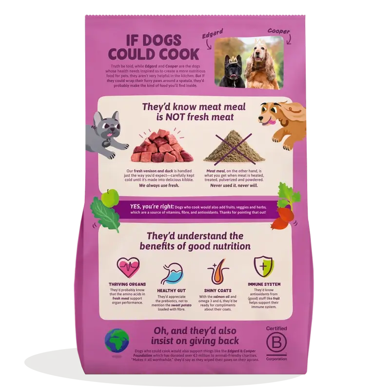 Edgard & Cooper Medium Adult Dog Food With Fresh Venison & Duck , 1 kg - Image 2