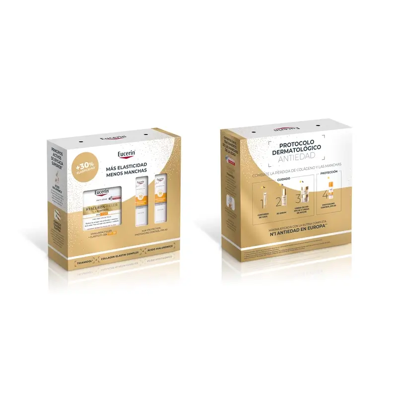 Eucerin Anti-Age Pack Hyaluron-Filler Elasticity Day Fps 30 50Ml + 2 Minis Photoaging Control Fps 50+ 2X5Ml