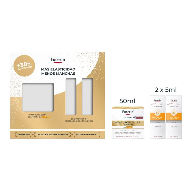 Eucerin Anti-Age Pack Hyaluron-Filler Elasticity Day Fps 30 50Ml + 2 Minis Photoaging Control Fps 50+ 2X5Ml - Image 4