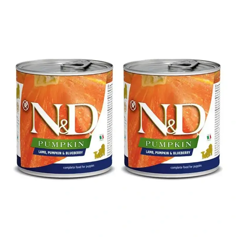 Farmina N&D Dog Puppy Pumpkin Lamb Pumpkin Box 6X285Gr, nourriture humide pour chiots, paquet de 2