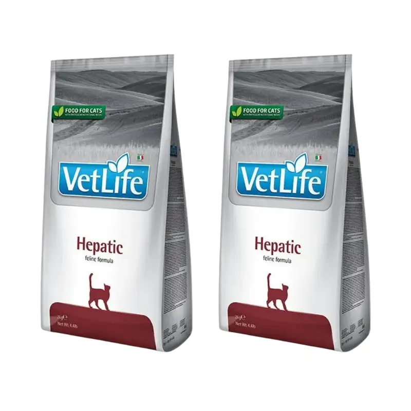 Farmina Vet Life Cat Hepatic 2Kg, nourriture pour chats, paquet de 2