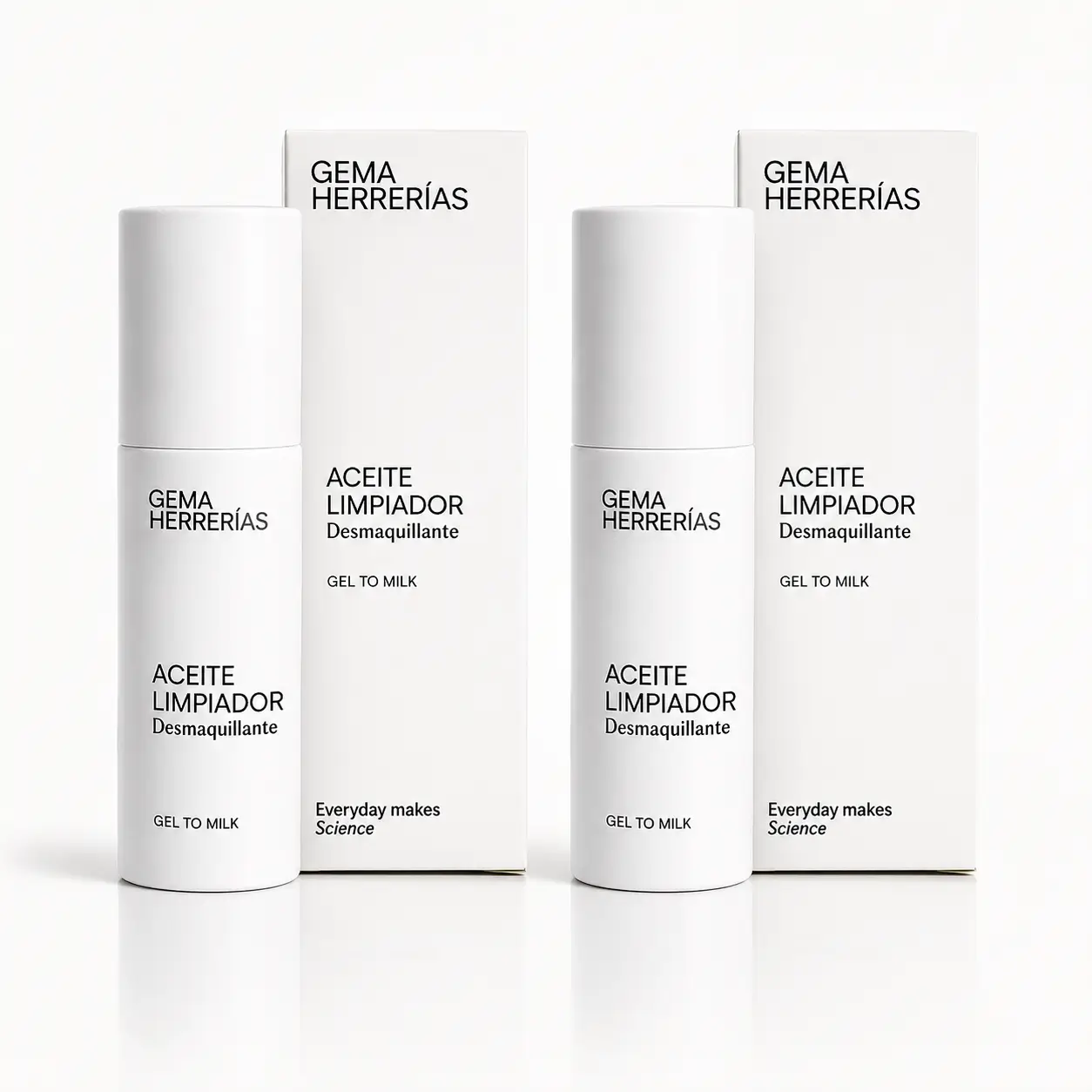 Gema Herrerías Gel au lait Huile nettoyante et démaquillante ,2x150 ml