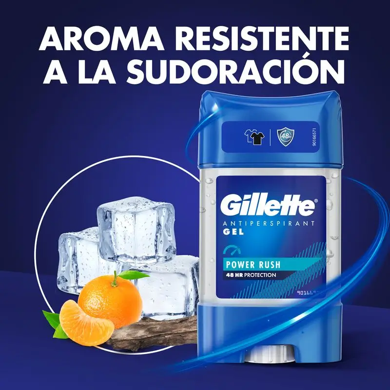 Gillette Deodorant Clear Anti-Perspiration Gel Power Rush 70Ml - Image 5