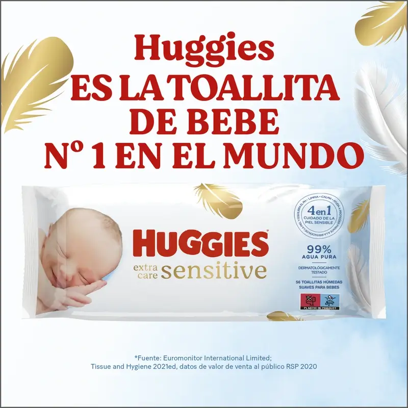 Huggies Extra Care Sensitive Wipes, 144 pièces - Image 7