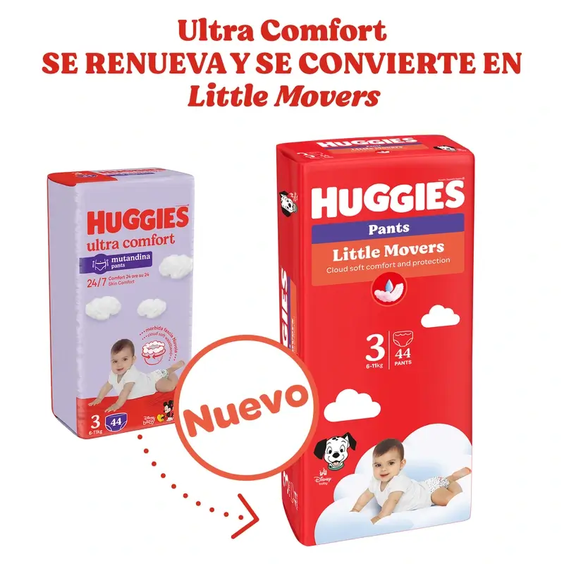 Huggies Little Movers Taille 6 (15-25 Kg) Disney Baby Diaper Briefs, 96 pièces - Image 2