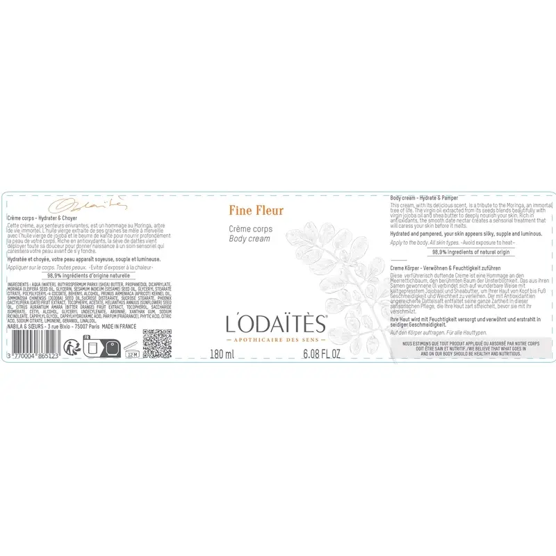 L'Odaïtès Corporal Fine Fleur - Crème pour le corps , 180 ml - Image 2