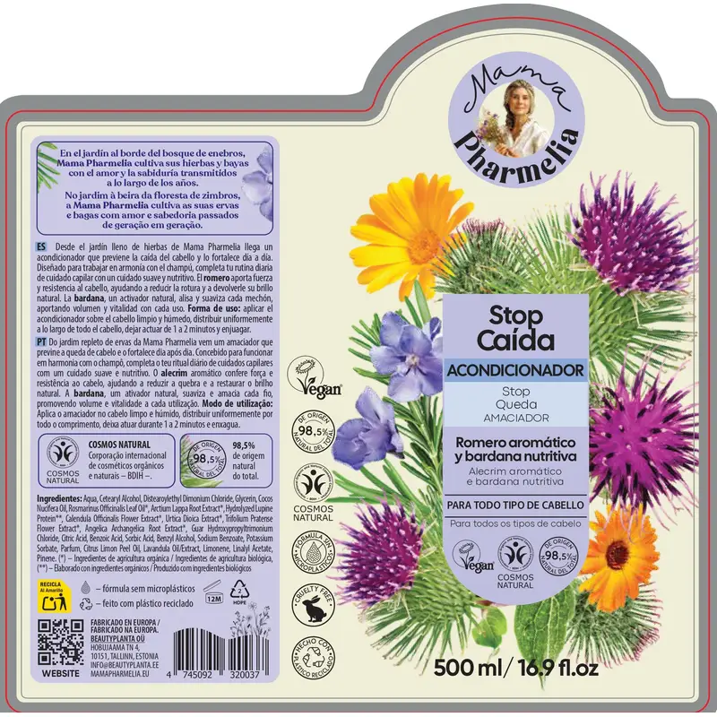 Mama Pharmelia Stop Hair Loss Conditioner Rosemary Aromatic & Burdock Nourishing, 500Ml - Image 2