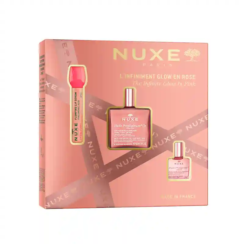 Nuxe Multi-Gammes Eclat Infini Rose Sérum Lèvres Very Rose + Huile Prod Floral Or + Coffret Huile Prod Floral