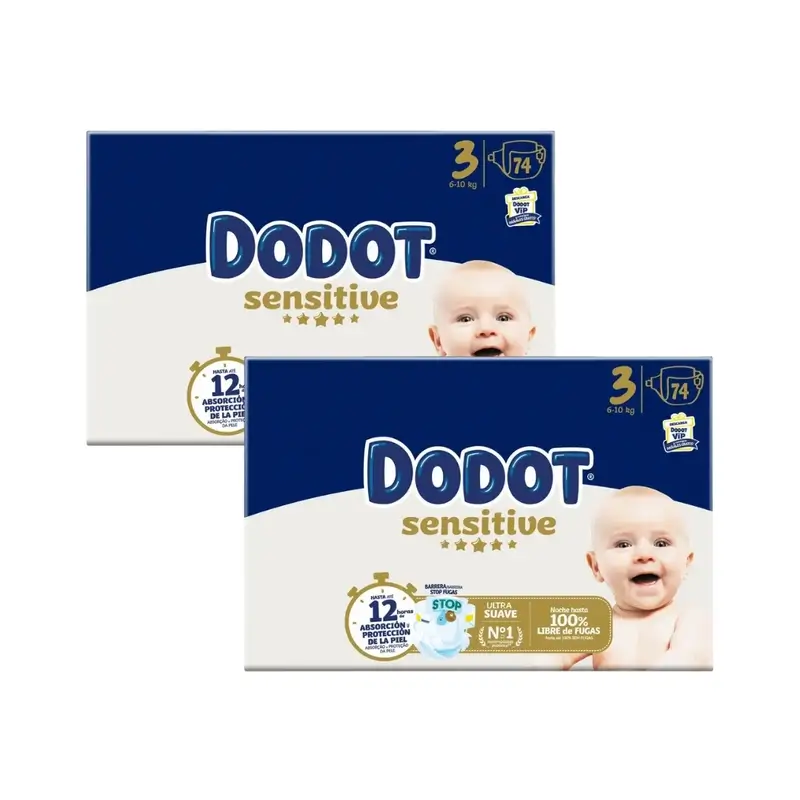 Dodot Sensitive Taille 3, 148 couches