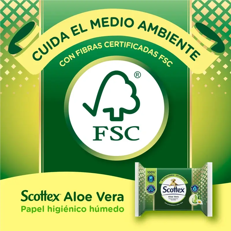 Papier hygiénique humide Scottex Aloe Vera, 66 unités - Image 6