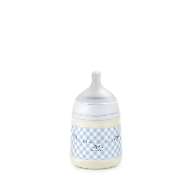 Suavinex Tétine pour biberon Sx Pro Slow Flow (S) +0 mois Wild&Free Blue, 150 ml