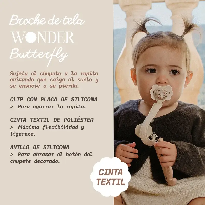 Suavinex Sucette en tissu +0 mois, Wonderland Blue - Image 5