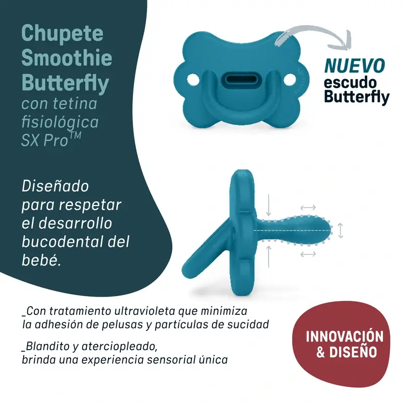 Suavinex sucette tout silicone Physiological Sx Pro, 0/6 mois, Butterfly Ballad Blue - Image 7