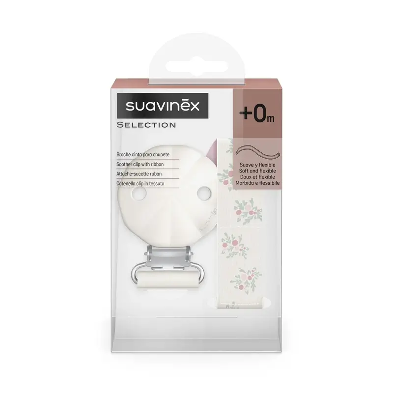 Suavinex Sucette en tissu +0 mois, Poetry Pink - Image 2