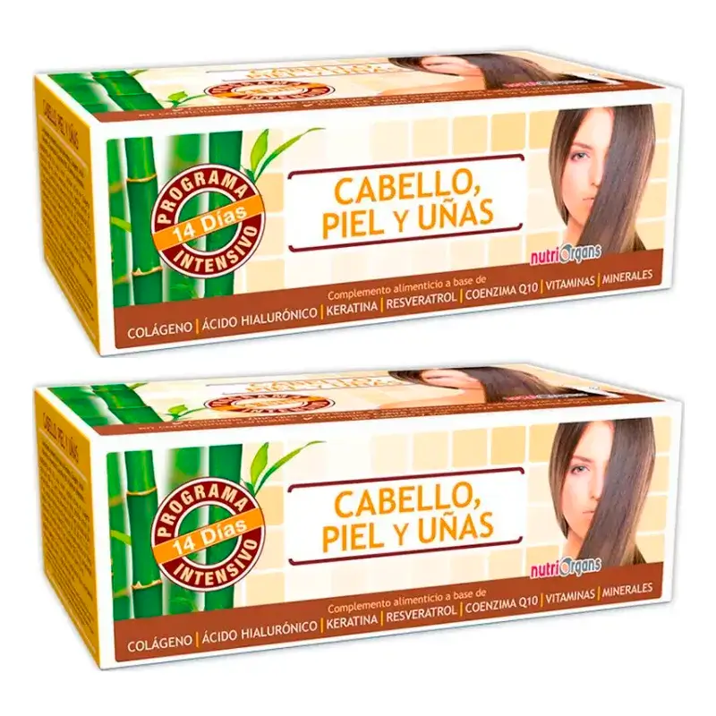 Tongil Nutriorgans Cheveux, Peau et Ongles, Pack 2 x 10 Ml x 14 flacons